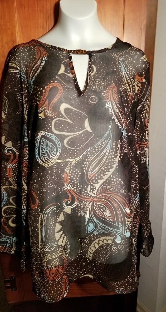 Chico's sz 0 semi sheer tunic EUC